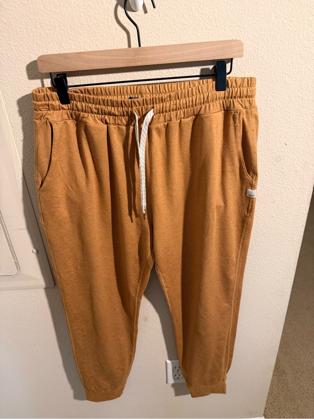Vuori Performance Jogger Pants Mustard Heather Drawstring Lounge Athletic Large
